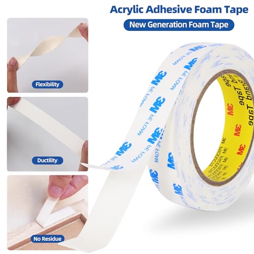 3M Double Sided Tape Mounting Foam2×16.5ft Picture Hanging Adhesive Strips - size: 2in*16.5ft