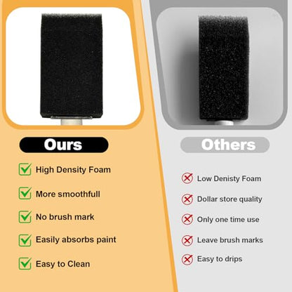 50pcs 1/2" Foam Brush with High Density Foam, mini Foam Brush - size: 1/2 inch 50pcs