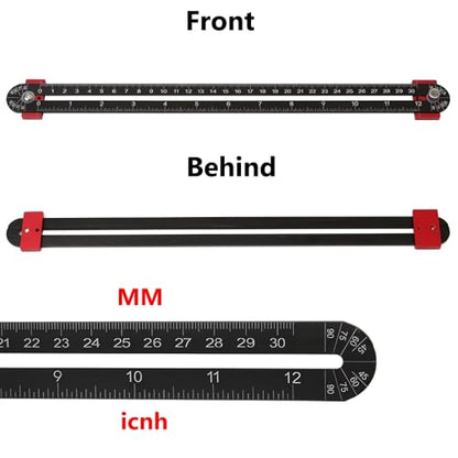 300mm Woodworking Compass Tool, Large Compass Woodworking Scribing Circle, Carpenter Compass Ruler Marking Gauge Circle Marking Tool for Engineer Carpenter (Black) - style: Black - 300mm