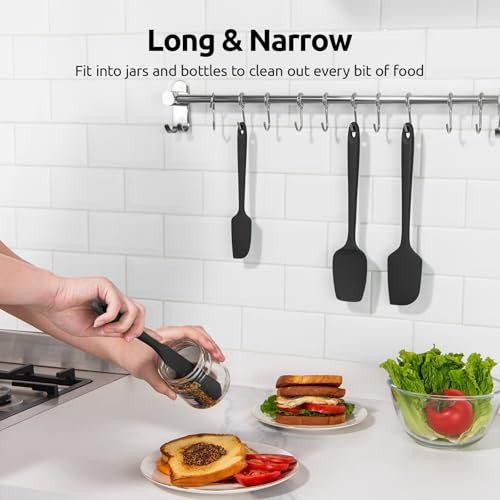 U-Taste 600ºF Heat Resistant Silicone Spatulas for Cooking, 4Pcs/Black - color: Black