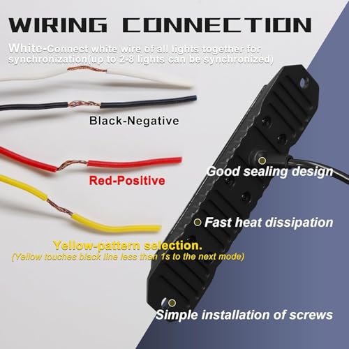4PCS 6-LED Red Flashing Strobe Lights for Trucks Cars Vehicles