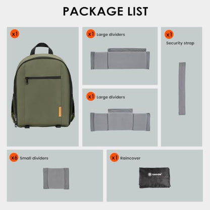 TARION Camera Backpack for Photographers Compact 12L Green TB-S - color: Green, size: Small