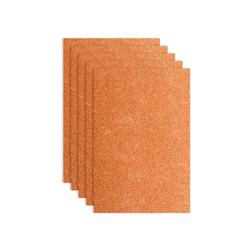 uxcell Foam Sheets 5Pcs 8x12Inch EVA Self-Adhesive Sparkle Orange Glitters - color: Orange