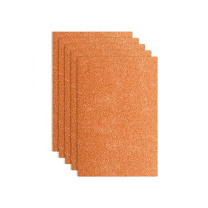 uxcell Foam Sheets 5Pcs 8x12Inch EVA Self-Adhesive Sparkle Orange Glitters - color: Orange