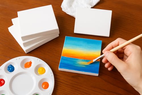 LWR CRAFTS Mini Stretched Canvas 3" X 3" Pack of 12 - size: 3"x3"x12