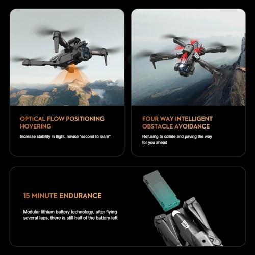 OBABO K10 Max Drone 4K High-Definition Three Camera Optical Flow Positioning Professional Aerial Photography Foldable Quadcopter (Silver) - color: Silver