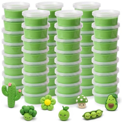 VioraWhite 48 Pcs Air Dry Clay Bulk 1.6lb Modeling Clay Kit,Light Green - color: Light Green