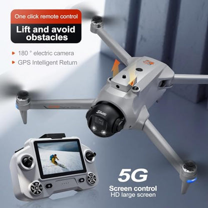 YL059 GPS Drone with 4K Camera for Adult EIS, 5G Drone with 4.3" HD Screen - color: Grey
