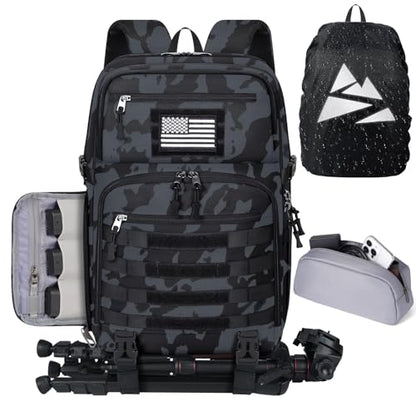SDYSM Waterproof Camera Backpack 15.6 Inch,Camera Bags for Photographers - color: Camouflage Blue