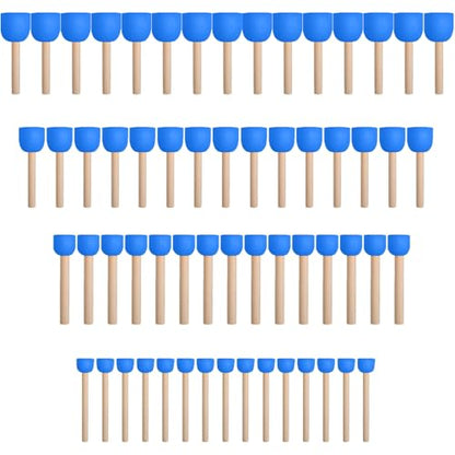 WAFJAMF 60 Pcs Round Sponges Brush Set 4 Sizes DIY Painting Tools Blue - color: Blue