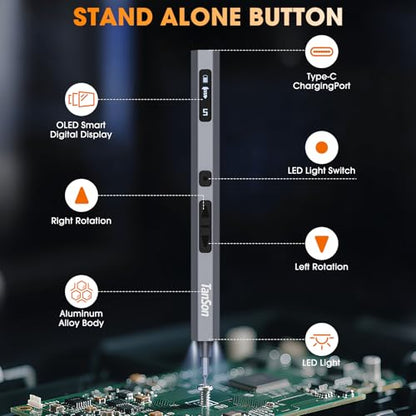 TanSon Mini Electric Screwdriver, 66 IN 1 Small Precision Screwdriver Set - color: 66 Grey