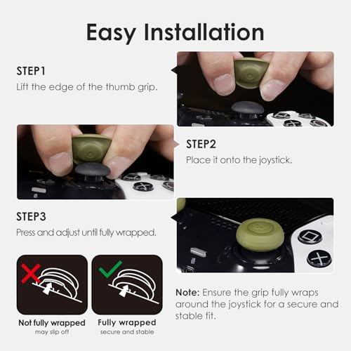 Skull & Co. Skin, CQC and FPS Thumb Grip Set Joystick Cap Analog Stick Cap for Nintendo Switch Pro Controller & PS5 / PS4 / Slim/Pro Controller- Black, 3Pairs(6pcs) - color: Black, size: Concave-6pcs