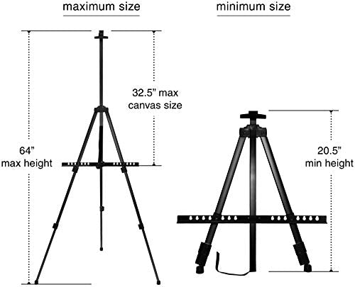 VViViD Aluminum Adjustable Light-Weight Portable Display Easel w/Black Nylon Carrying Case (64") - size: 64"
