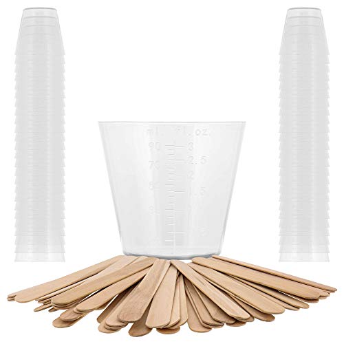 Pouring Masters 3 Oz (90 ml) Liquid Measuring Cups, 50 Pack with 25 Sticks - size: 3-Ounce - Cup