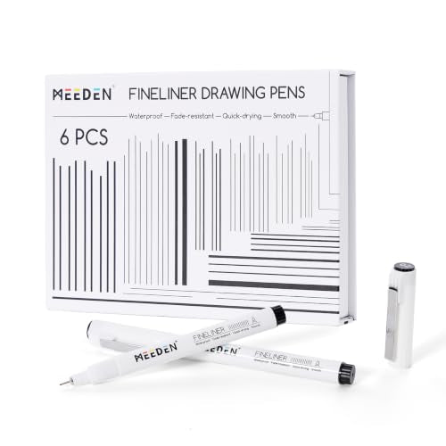 MEEDEN Micro Fineliner Drawing Pens: 0.2mm Needle Nib, 6 Pack, Black Ink - style: 0.2mm Needle Nib