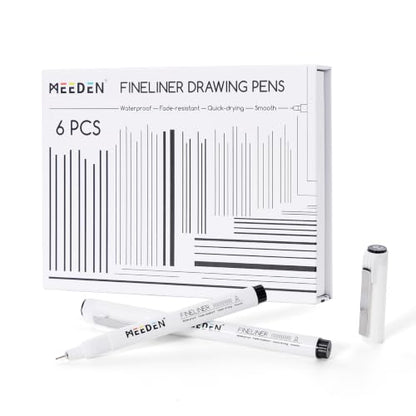 MEEDEN Micro Fineliner Drawing Pens: 0.2mm Needle Nib, 6 Pack, Black Ink - style: 0.2mm Needle Nib