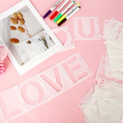 2.5 Inch Letter Stencils,43Pcs Reusable Letter Stencils for Painting - size: 2.5 inch