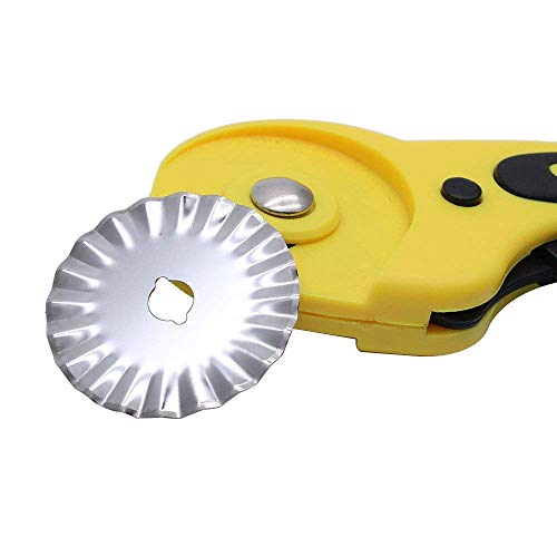 AUTOTOOLHOME 45mm Rotary Cutter for Fabric w/10 Pack Pinking Rotary Blades