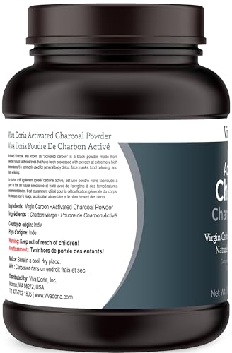Viva Doria Virgin Activated Charcoal Powder, Hardwood Derived, Food Grade, 16 Oz (1 Pound) - size: 1 Pound (Pack of 1)