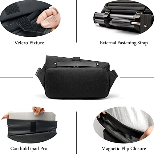 NIID R1 EDC Sling Bag for Men: 5L-6L Expandable Capacity - color: Meteorite Black