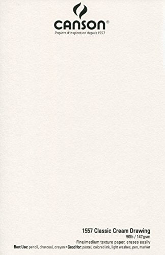 Canson Artist Series Cream Drawing Pad 14" x 17", Top Wire Bound, 24 Sheets (100510975), Count - size: 14x17, style: Cream Drawing