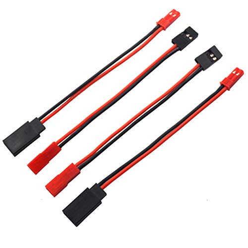 2Pairs Vgoohobby 10CM JST Plug to JR Connector Male Female Cable Servo Adapter Wire for RC Plane Helicopter Car - size: 10Cm/3.93"