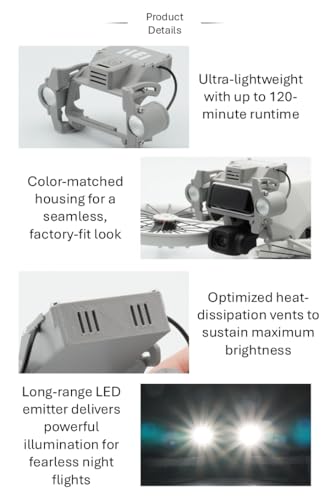 Flip Multifunction Night Flight Light Accessory, 900LM High-Brightness LED Light for DJI Flip Drone, Adjustable Angle, High/Low/Strobe Modes, Up to 120 Min Runtime, Premium LED Beads