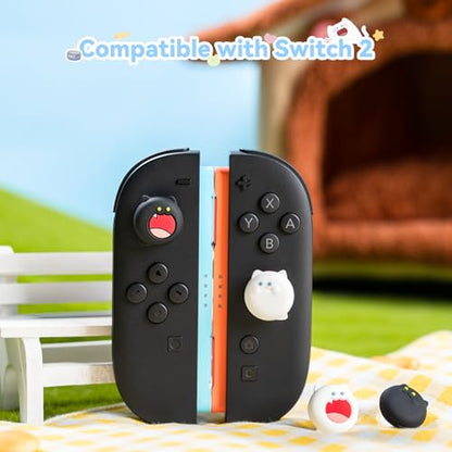GeekShare Cute Silicone Joystick Caps Compatible with Switch 2 - Anti-Slip Thumb Grip Caps - Silicone Analog Cover Thumbstick Grips for Switch 2025 - BOBO Cat - color: BOBO Cat