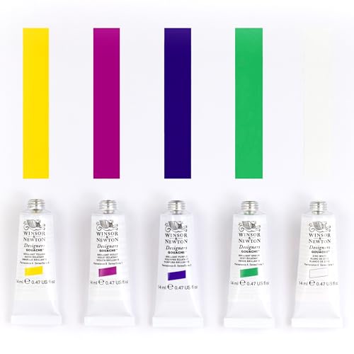 Winsor & Newton Designers Gouache Brilliant Set, 5 x 14ml Tubes