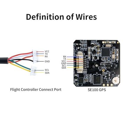 Radiolink M10N SE100 Drone GPS Module Ublox M10050 Chip High Positional Accuracy Works with GLONASS/BeiDou for APM Pixhawk Flight Controller DIY FPV Drone, Quad and More