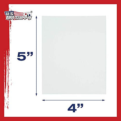 U.S. Art Supply 4 X 5 Inch Art Canvas Board Panels 12 Pack - 8 Ounce - size: 4" x 5"