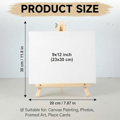 4 Pack Tabletop Wooden Easels, 11.8 Inch Adjustable Foldable
