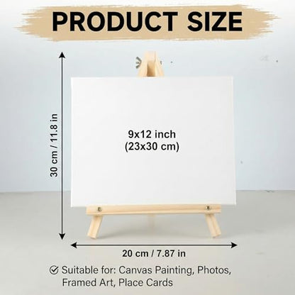 4 Pack Tabletop Wooden Easels, 11.8 Inch Adjustable Foldable
