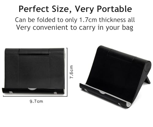 Cell Phone Stand, Desktop Holder for Smartphones, Phones & Tablets (Black+Pink, 2 Pack) - color: Black+Pink, 2 Pack