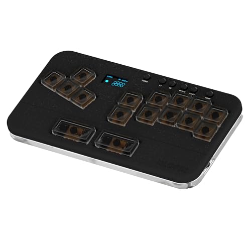 NLOFIN Leverless Controller Arcade Stick Mini Keypad,16Key All-Button Arcade Controller Gamingpad (Black) - color: Black