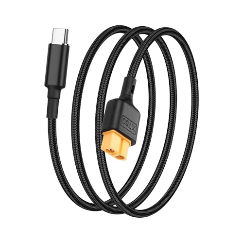 USB C to XT60 Power Cable,PD 100W 20V/5A USB Type-C Male to XT60 Female Charging Cable for RC Lipo Battery Quadcopter Multicopter Aeromodelling (1M/3.2FT)