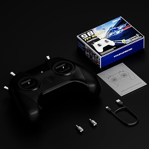 FLYDrone S8 FPV Flight Simulator Controller -Anti-Slip PU Handle, 8CH Metal Joystick, Ergonomic Design for DRL/Uncrashed/Liftoff/DCL Beginner Pilots (Mode 2, Black)