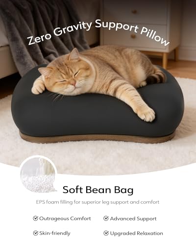 LULULOOK 2-in-1 Lap Desk & Kindle Pillow Stand with Beanbag - color: Walnut Brown
