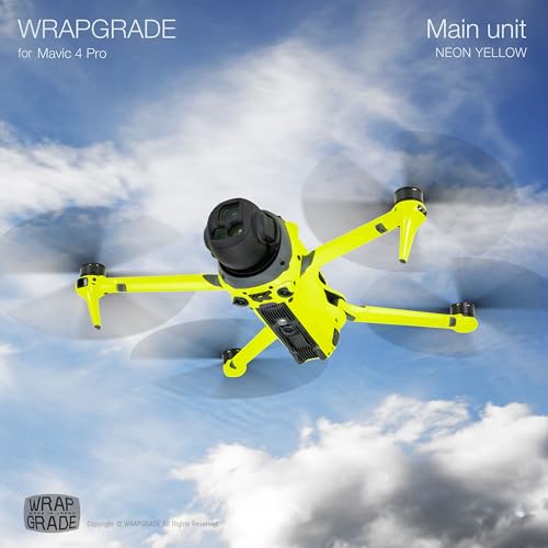 WRAPGRADE Full Wrap Skin Stickers Compatible with DJI Mavic 4 Pro (Neon Yellow) - color: Neon Yellow