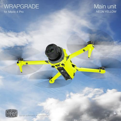 WRAPGRADE Full Wrap Skin Stickers Compatible with DJI Mavic 4 Pro (Neon Yellow) - color: Neon Yellow