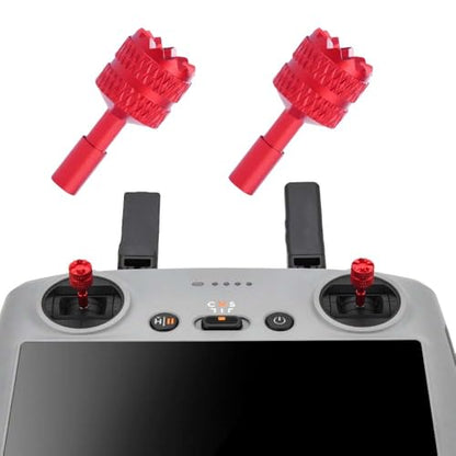 1 Pair Controller Stick Replacement Joystick for DJI RC/RC 2，Remote Controller Aluminium Thumb Sticks for DJI Mini 3 Pro/Mini 4 Pro/Air 3 Accessories(Red)