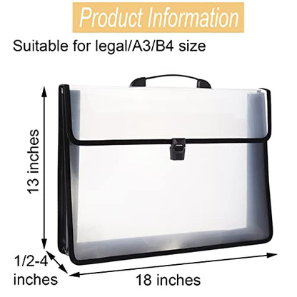 12x16.5 Art Portfolio Case A3 PP Plastic Transparent Black Pack of 1 - color: Black