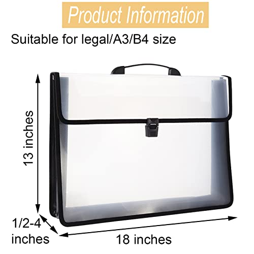 12x16.5 Art Portfolio Case A3 PP Plastic Transparent Black Pack of 1 - color: Black