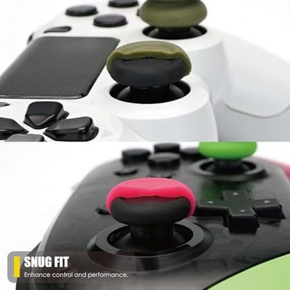 Skull & Co. Skin, CQC and FPS Thumb Grip Set Joystick Cap Analog Stick Cap for Nintendo Switch Pro Controller & PS5 / PS4 / Slim/Pro Controller- White, 3Pairs(6pcs) - color: White, size: Concave-6pcs