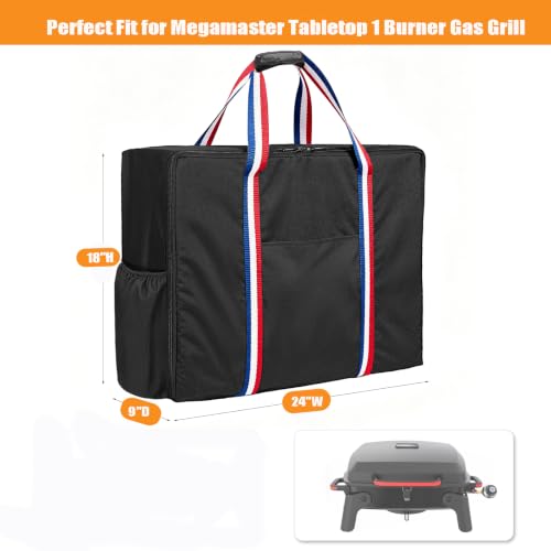 Grill Carry Bag for Megamaster Tabletop 1 Burner Gas Grill - size: 24"L x 9"D x 18"H