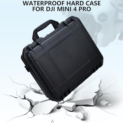 Hard Case for DJI Mini 4 Pro, Waterproof Carrying Case with Strap Fits For All DJI Mini 4 Pro Fly More Combo Drone Accessories (Compatible with RC2/RC/N1/N2 Controller)