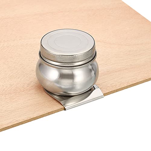 PATIKIL 2" x Palette Cups Paint Pot Container Cup Stainless Steel - size: 2" x 2" x 1.8"