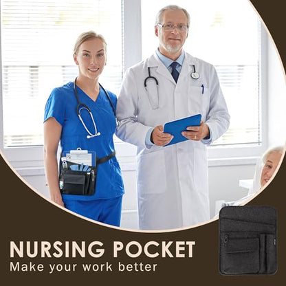 Likesing Server Apron, Serving Apron with Pockets for Waitress, Waiter Waist Tool Pouch Bag with 59'' Adjustable Belt - color: Black-Standard