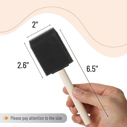 Bates Foam Paint Brushes, 2-Inch, 48 Pack - Sponge Brushes for Painting, Staining, and Mod Podge - color: Black, size: 2 inch, 48 Pack