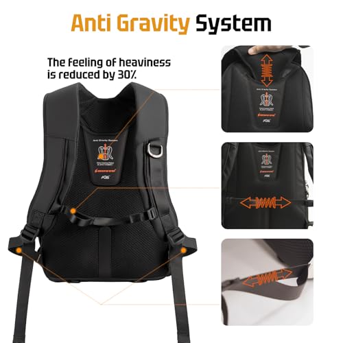 Besnfoto Lightweight Camera Backpack, Anti-Gravity Comfort Photography Backpack, 2-in-1 Removable Camera Insert, Waterproof Everyday Bag - color: Black, size: Large
